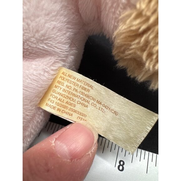 My 1st Easter Pink Plush Bunny With Polka Dot Bow Embroidered Eyes Text Rattle L - Picture 2 of 7